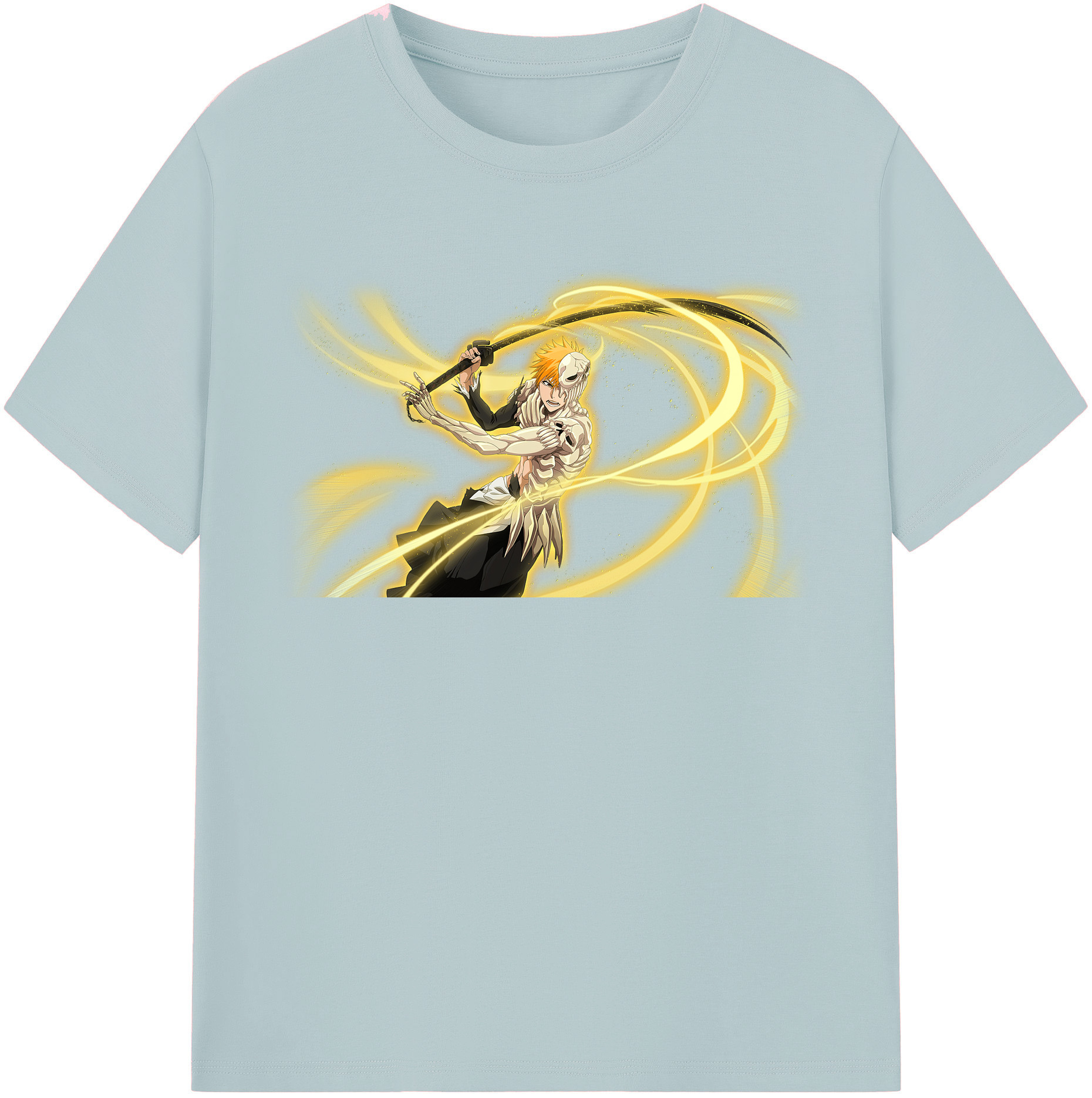 （画像用） ブリーチ 黒崎一護（くろさき いちご）BLEACH Kurosaki Ichigo 綿100％半袖Tシャツ（フロントプリント）